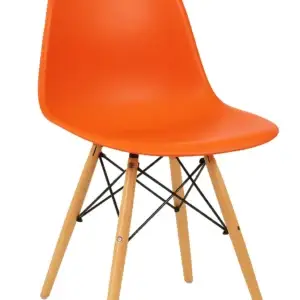 Axis Shell Chair – Modern Green Plastic Seat with Wooden Legs - Image 1