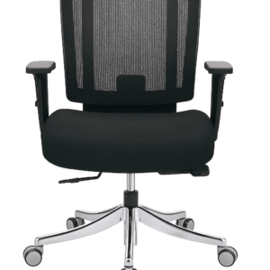 Comfy Mid Back Ergonomic Mesh Office Chair with Chrome Base, Adjustable Arms & Lumbar Support - Image 1