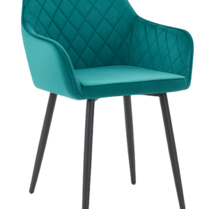 Teal Diamond-Stitch Velvet Lounge Chair – Modern Accent Armchair for Living Room, Bedroom & Office - Image 1