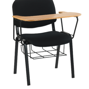 Cushion Writing Pad Chair with Foldable Desk & Storage Rack – Comfortable Training & Classroom Chair - Image 1