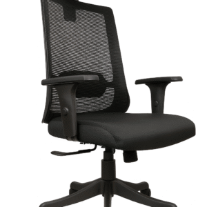 Hilite High Back Ergonomic Mesh Office Chair with Headrest – Black - Image 1